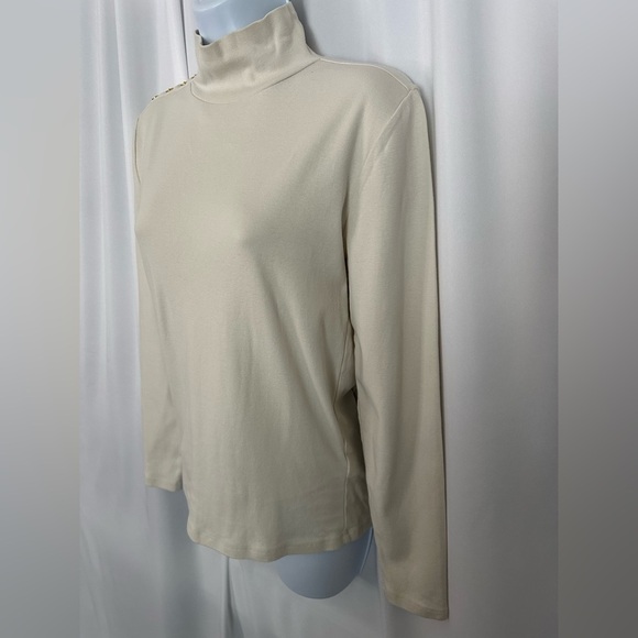 J.Crew Elegant Cream Turtleneck Top (791) - Picture 4 of 11
